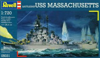 1/720 Revell Models U.  S.  S.  Massachusetts American Wwii Battleship