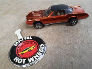 Hot Wheels Red Line 1968 Custom El Dorado Metallic Orange With Badge