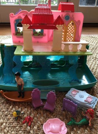 Disney Princess Little Mermaid Polly Pocket Ariel Pop - Up Castle Playset Doll