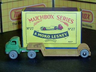 Matchbox Moko Lesney Bedford Low Loader 27 a2 MW F - C braces SC4 VNM crafted box 3