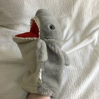 10 " Sea World Seaworld Shark Squeaking Hand Puppet Stuffed Plush Toy
