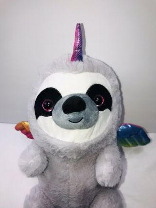 Sloth Unicorn Plush SLOTHICORN Pegasus Rainbow Wings 12” Kellytoy Stuffed Animal 2