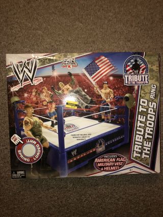 Wwe Tribute To The Troops Mattel Spring Loaded Ring Playset Retro
