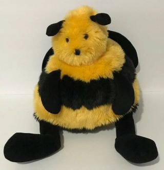 A92 Unipak Pot Belly Bumble Bee Bug Plush 13 " Stuffed Toy Lovey Yellow Black