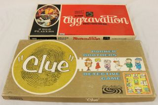 1963 Parker Bros Clue,  1972 Aggravation Board Games