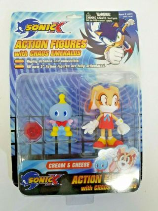 Sonic X Series 2 Cream & Cheese Action Figure With Chaos Emeralds Toy Island