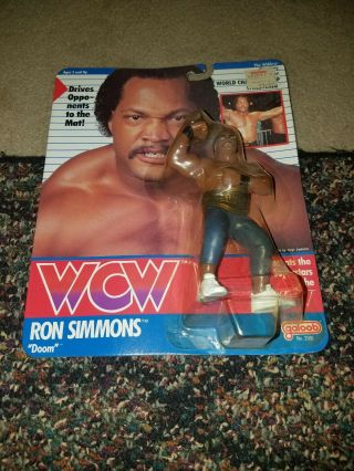 Galoob Toys Wcw Wrestling Ron Simmons No Stripe Trunks Moc Rare
