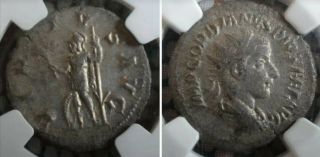 Roman Empire Gordian Iii Ar Double Denarius Ad 238 - 244 Ngc Vf Virtus Standing