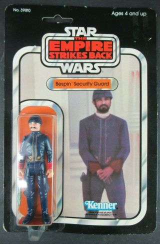 Vintage Star Wars Empire Strikes Back Bespin Security Guard On Card 1980 31 Back