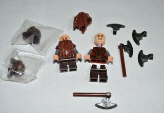 2x Lego Gimli Dwarf Minifigure Lord Of The Rings Hobbit Lotr 79008 9474 79006