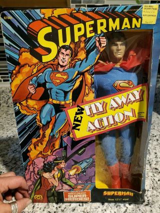 Mego Superman 12 1/2 " Fly Away Action Figure Complete 1977 Vintage