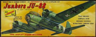 1/58 Lindberg Models Junkers Ju - 88 German Wwii Bomber Nmib