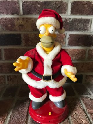 The Simpsons Large Talking And Dancing Homer Simpson Santa 2004 Gemmy Christmas