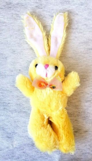 Little Bunny Plush Yellow Dan Dee Collectors Bunny Rabbit 11 " W/ears Up