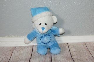 Blue Dandee Bear My First Christmas 2015 Dan Dee Teddy Stuffed Plush Baby Toy 9 "