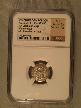 Kingdom Of Macedon - Alexander Iii 336 - 323 Bc - Ar Drachm - Ngc Au