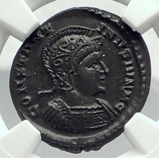 Constantine Ii Jr Authentic Ancient 321ad London Roman Coin Ngc I77406