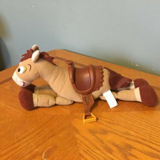 11 " Toy Story Bullseye Horse Plush Doll Mattel Vguc Pixar Plastic Saddle Stirrup