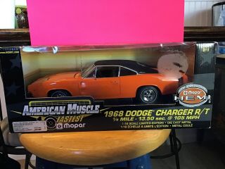 Ertl American Muscle 1:18 Scale 1968 Dodge Charger R/t 440 Orange /black Rare