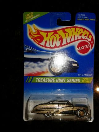 Hot Wheels 1995 Treasure Hunt Gold Passion Mercury 2 On Nm Card Rare