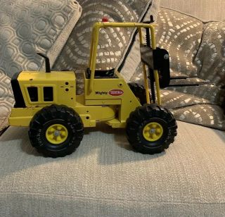 Tonka Forklift Yellow Fork Lift Metal Mighty Toy Crank Great