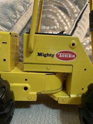 Tonka Forklift Yellow Fork Lift Metal Mighty Toy Crank Great 2