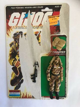 Gi Joe 1985 Dusty Desert Trooper Complete Arah W Full Card Action Figure