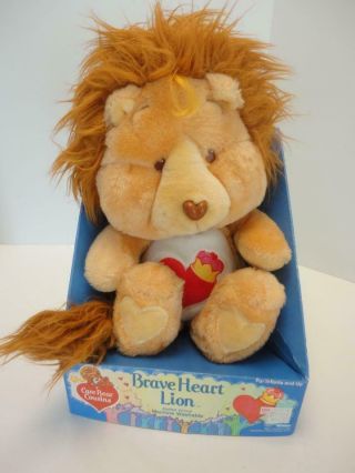 Vintage 1985 Care Bear Cousins Plush 13 " Tall Brave Heart Lion Care Bears