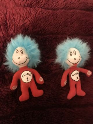 Thing 1 2 Cat In The Hat Wacky Dr Seuss Attach Plush Doll Figure Character Toy