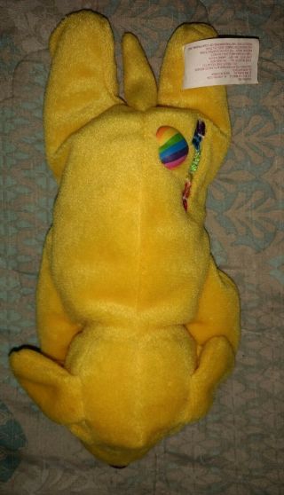 Lisa Frank Caymus Yellow Dog Plush Beanie Toy 1998 90s 2