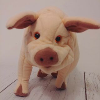 Folkmanis Large Pig Hand Puppet Full Body Farm Animal Curly Tail Mouth Moves