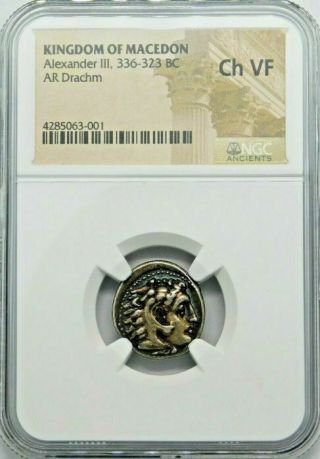 Ngc Ch Vf Alexander The Great Lifetime Issue Drachm Circa 325 - 323 Bc Silver Coin