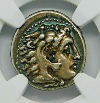 NGC Ch VF Alexander the Great Lifetime Issue Drachm circa 325 - 323 BC Silver Coin 3