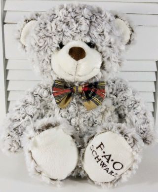 Fao Schwarz Toys R Us 19 " Teddy Bear Plaid Bow Stuffed Animal Plush