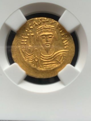 Byzantine Empire Gold Solidus Phocas Ad 602 - 610 Bust & Angel Ngc Ms 5/5 5/5