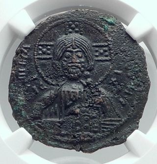 Jesus Christ Class A3 Anonymous Ancient 1020ad Byzantine Follis Coin Ngc I80771