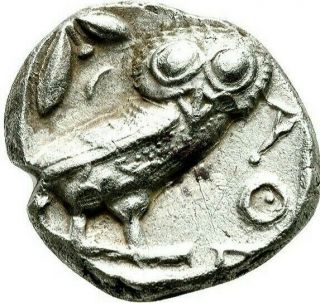 Ancient Greek.  Attica.  Athens.  454 - 404 Bc.  Tetradrachm Athena / Owl Silver Coin