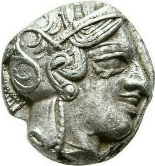 Ancient Greek.  Attica.  Athens.  454 - 404 BC.  Tetradrachm Athena / Owl Silver Coin 2