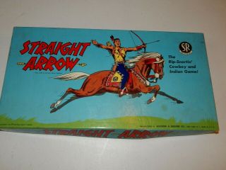 Vintage 1950 Straight Arrow Cowboy And Indian Board Game,  Selchow & Righter,
