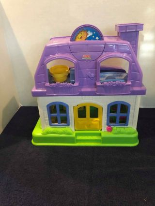 Fisher Price Little People Happy Sounds Home Dollhouse 2008 House Only Purple