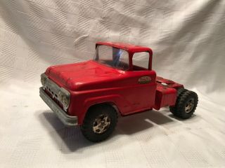 50s Or 60s.  Tonka Toys Pressed Steel Red Semi Truck.