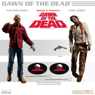 Mezco One:12 Dawn Of The Dead Fly - Boy And Plaid Zombie Action Figure 2 Pack