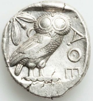 C.  440 - 404 Bc Attica Athens Ar Tetradrachm,  Athenian Owl Coin,  Head Of Athena