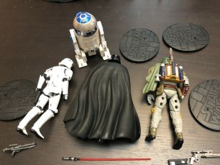 Star Wars Disney Elite figures Darth Vader Boba Fett Stormtrooper R2 - D2 complete 2