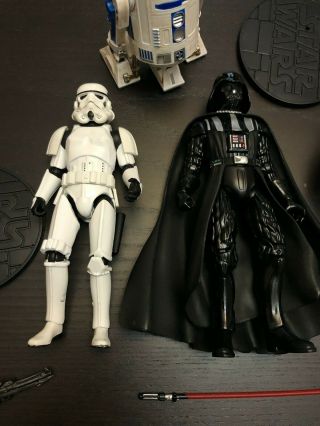 Star Wars Disney Elite figures Darth Vader Boba Fett Stormtrooper R2 - D2 complete 3