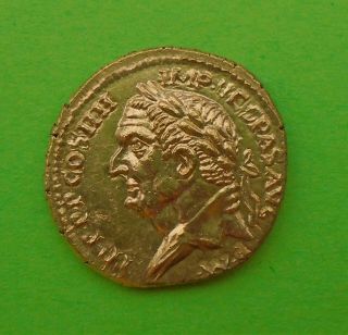 Vespasian Av Aureus Roman Gold Coin,  Very Rare,