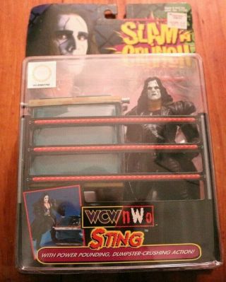 Wcw Nwo Toy Biz 1999 Sting Slam N Crunch Wrestling Action Figure Power Pounding