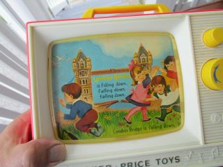 Vintage 1966 Fisher Price Music Box Two Tune Tv London Bridge &row Your Boat