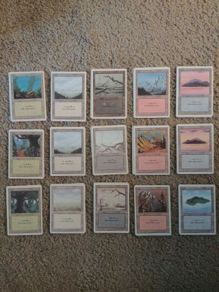 Magic Mtg Revised 3rd Edition Basic Land Set X4 (4 Copies Of Each Art,  60 Total)