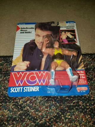 Galoob Toys Wcw Wrestling Scott Steiner Yellow Trunks Moc Rare Us Card